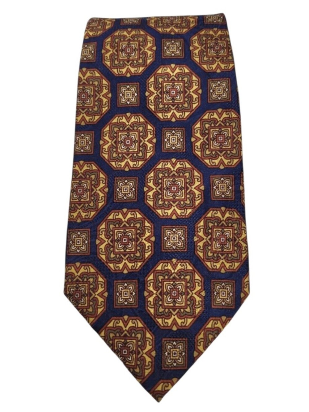 Abercrombie & Fitch Handmade 100% Silk Men's Tie in Navy and Gold